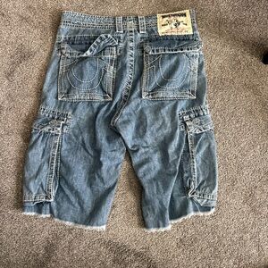 True Religion Blue Cargo Shorts